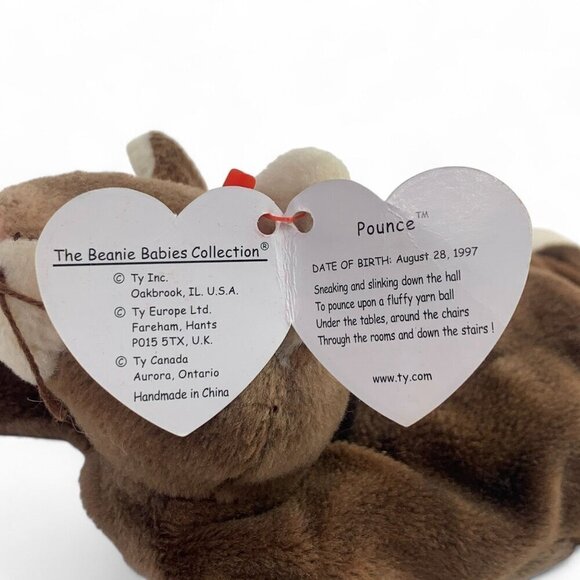 TY Beanie Babies "Pounce" The Cat 8" Plush Toy Collectible 1997 NWT - Picture 5 of 6